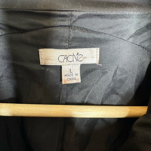 Cache Vintage 3/4 Balloon Sleeve Full Zip Snap Black Women's Jacket - Size - Picture 4 of 8